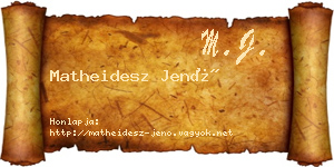 Matheidesz Jenő névjegykártya