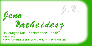 jeno matheidesz business card